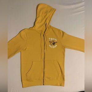 gold, black, and grey true religion jacket